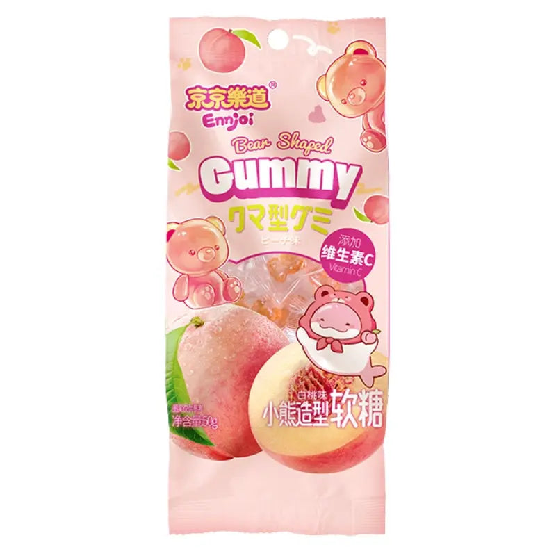 ENNJOI Bear Shaped Gummy White Peach 50g ENNJOI - Butikkom