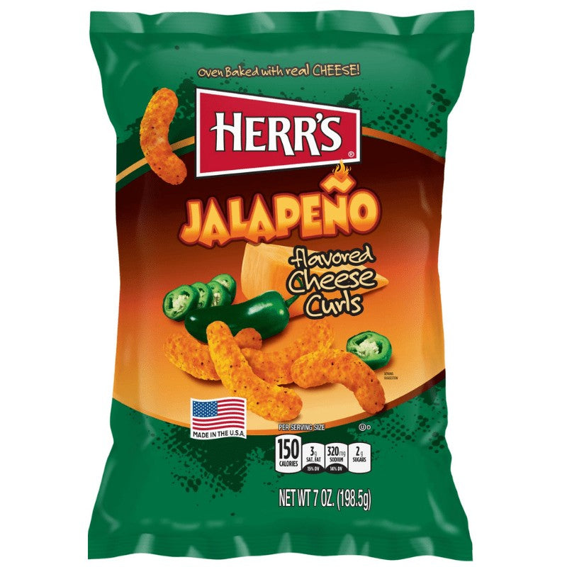 Herr´s Jalapeno Poppers Cheese Curls, 198g Herr´s - Butikkom