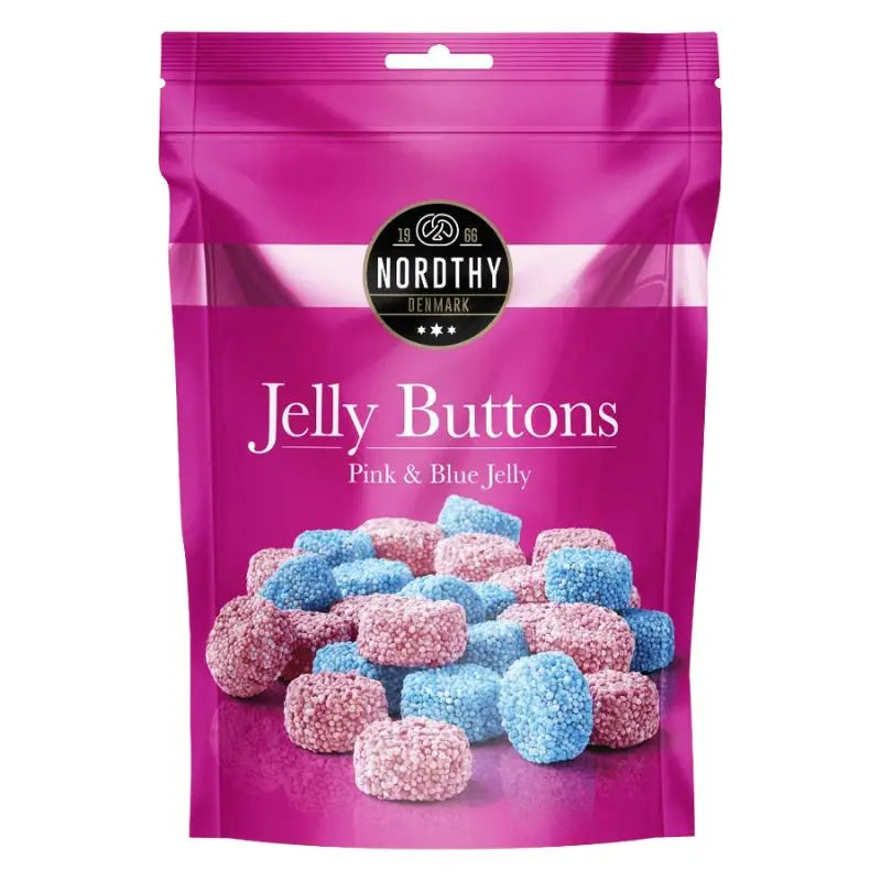 Jelly Buttons Rosa & BlÄ 125g Nordthy - Butikkom