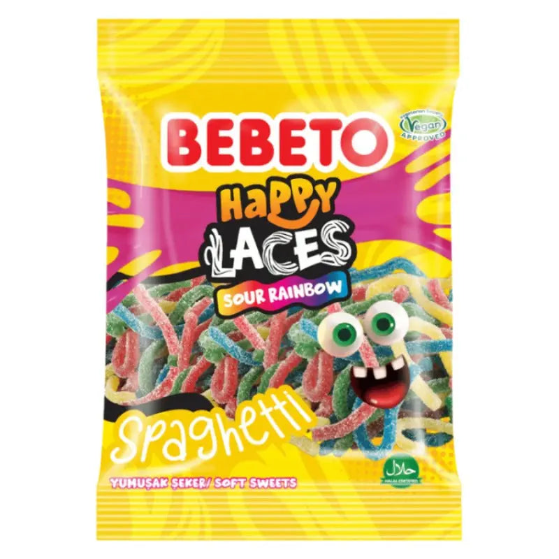 BEBETO Happy Laces Sour Rainbow 70g BEBETO - Butikkom