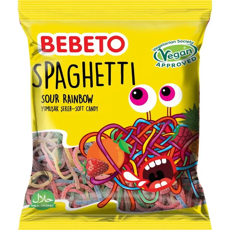 BEBETO Spagetti Sour Rainbow 80g BEBETO - Butikkom