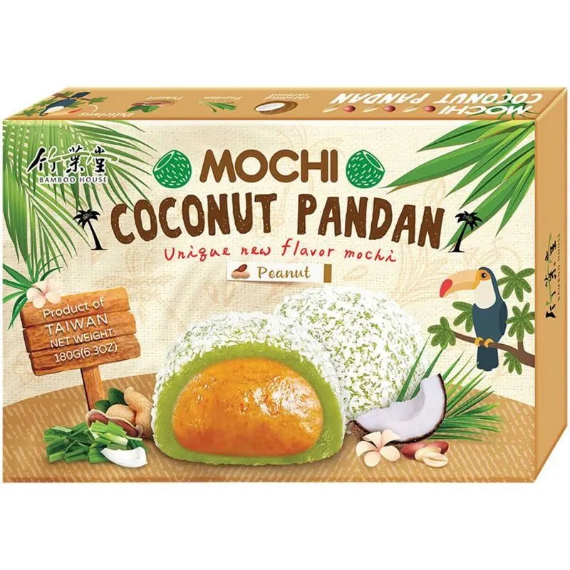 Bamboo House Mochi Coconut Pandan Peanut 180g Bamboo House - Butikkom