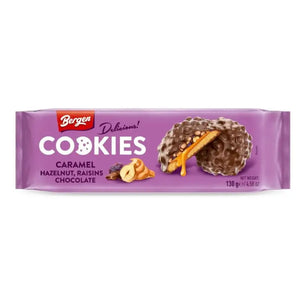 Cookies caramel, hazelnut, raisins &amp; chocolate 130g