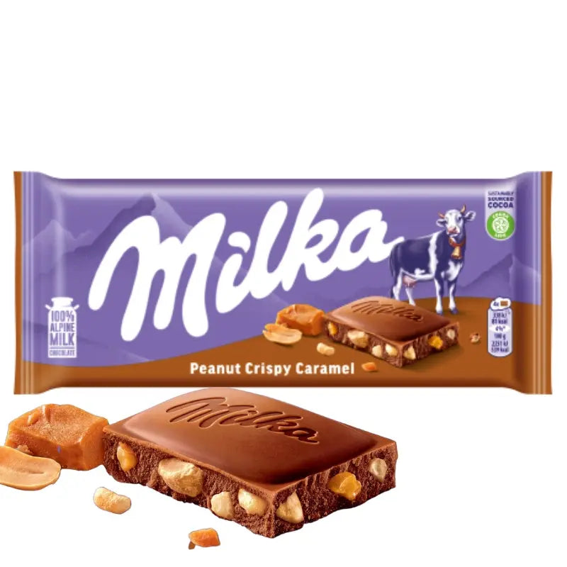 Milka Peanut Crispy Caramel 90g Milka - Butikkom