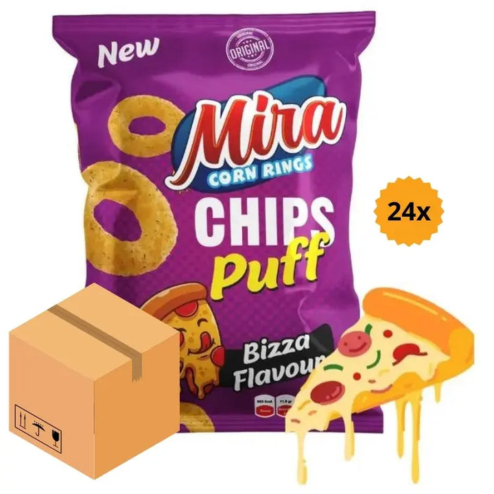 Mira Chips Puff Bizza 60g x 24st Butikkom - Butikkom