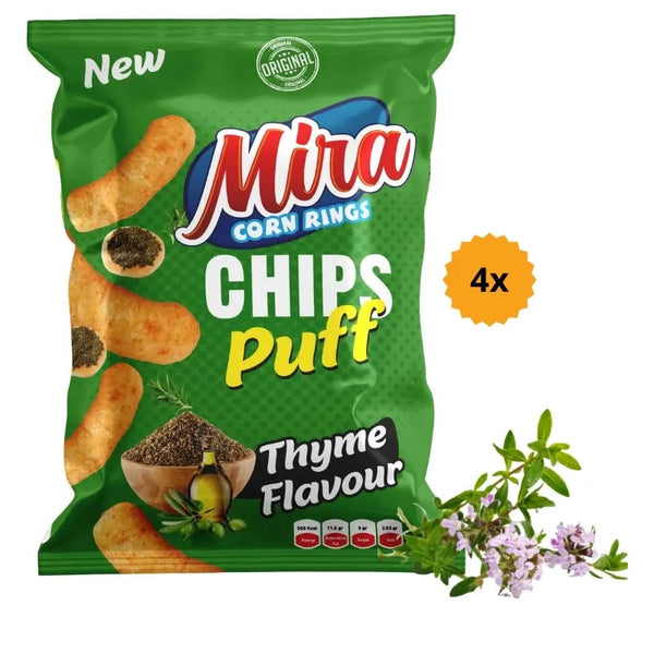 Mira Chips Puff Thyme 4 x 30g Mira - Butikkom