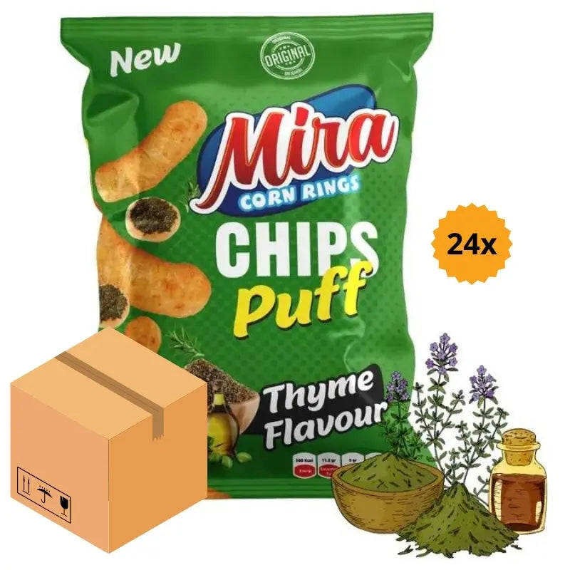 Mira Chips Puff Thyme 60g x 24st Butikkom - Butikkom