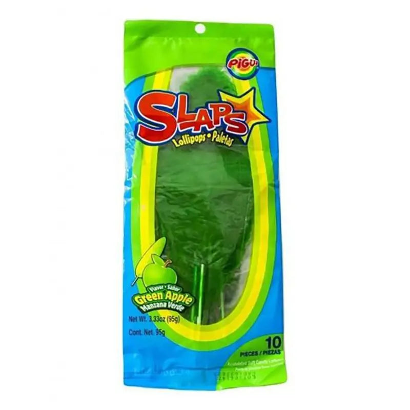 Pigui Slaps Green Apple 100g Candy Pop - Butikkom