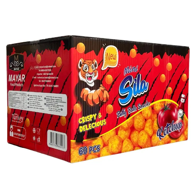 Sila Mini Balls Snacks Ketchup 60 x 20g - Butikkom