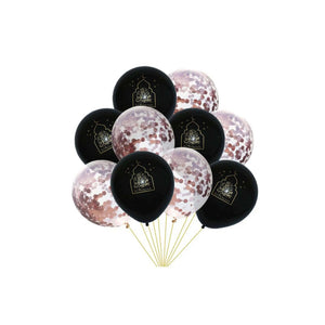 Eid Mubarak balloons with confetti, 10 pcs