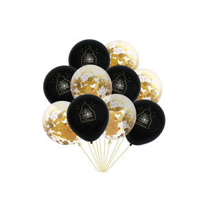 Eid Mubarak balloons with confetti, 10 pcs