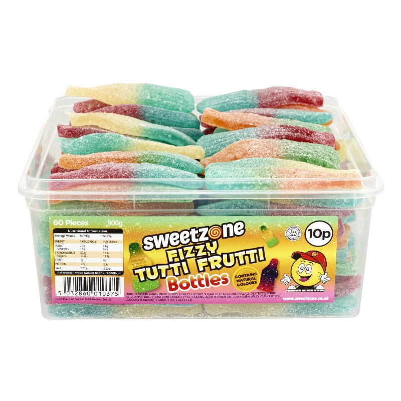 Fizzy Tutti Frutti Bottles 900g Sweetzone - Butikkom