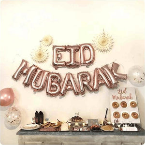 Folieballonger- Eid MubaraK, Rosa Butikkom - Butikkom