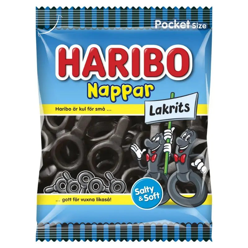 Haribo Nappar Lakrits 80g Haribo - Butikkom