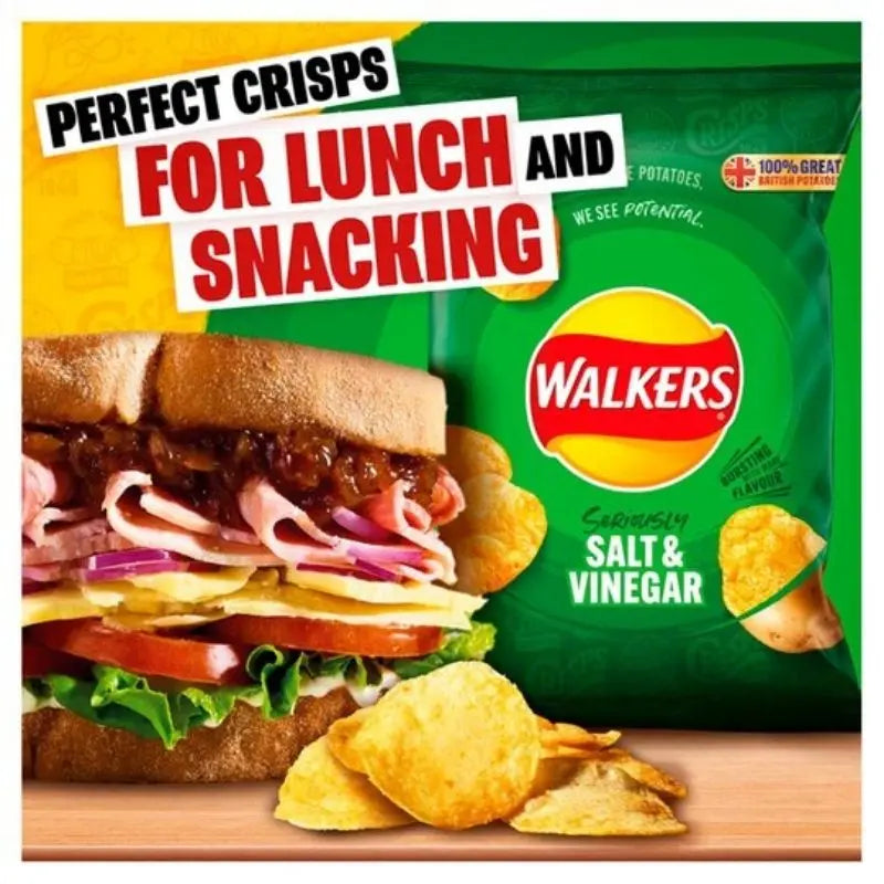 Walkers Salt & Vinegar 6x25g Walkers - Butikkom