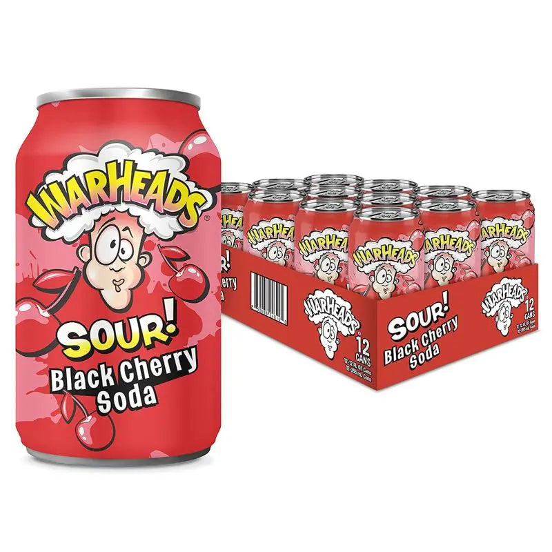 Warheads Sour Black Cherry Soda 355ml x 12st Warheads - Butikkom